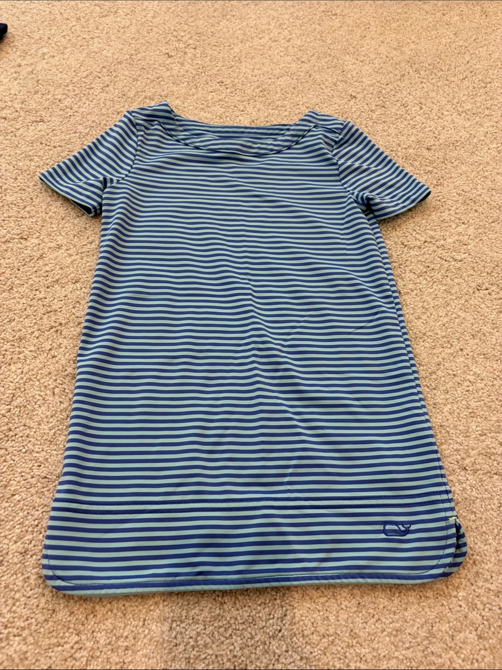 Vineyard Vines Girls Blue Striped Dress